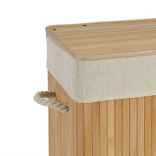 Panier à Linge Rectangulaire en Bambou, 41x31,5x50,5 cm
