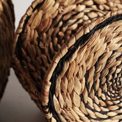 J/2 Blair basket in natural fiber, rope and iron in black/natural, 42 x 26 x 40 cm