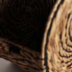 J/2 Blair basket in natural fiber, rope and iron in black/natural, 42 x 26 x 40 cm