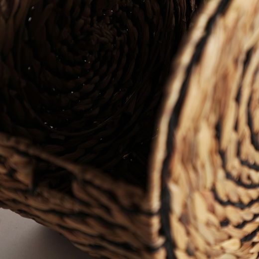 J/2 Blair basket in natural fiber, rope and iron in black/natural, 42 x 26 x 40 cm