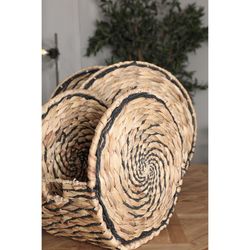 J/2 Blair basket in natural fiber, rope and iron in black/natural, 42 x 26 x 40 cm