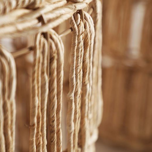 Panier J/2 Dieky en fibre naturelle et fer naturel, 41 x 41 x 47 cm