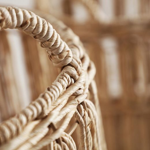 Panier J/2 Dieky en fibre naturelle et fer naturel, 41 x 41 x 47 cm