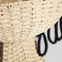 J/2 Wica-Korb aus Naturfaser, Eisen und Baumwolle in Natur/Schwarz, 40 x 40 x 42 cm