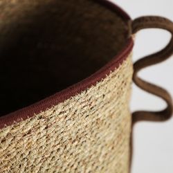 Panier J/2 Wica en fibre naturelle et coton naturel/noir/marron, 35 x 35 x 28 cm