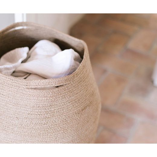Panier à linge en jute, 38x52x63 cm