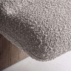 Chaiselongue  de tejido de poliéster y madera de olmo en beige y marrón, 170 x 68 x 84 cm | Jacquard