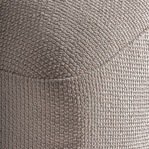 Chaiselongue  de tejido de polipropileno y madera de teka  en beige y marrón, 180 x 96 x 70 cm | Trena