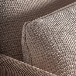 Chaiselongue  de tejido de polipropileno y madera de teka  en beige y marrón, 180 x 96 x 70 cm | Trena