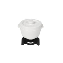 PADEIRO QUEIJO-Fondue com tampa de porcelana branca, Ø14.4x15 cm