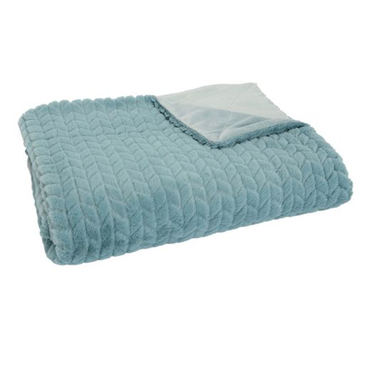 CHEVRON-Light blue polyester blanket, 130x170 cm