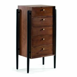 Chiffonnier en bois marron et noir, 60x40x110 cm