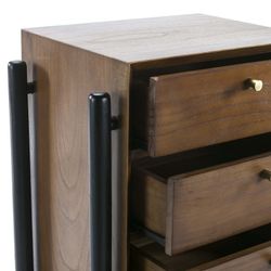Chiffonnier en bois marron et noir, 60x40x110 cm