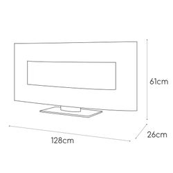 Ηλεκτρικό τζάκι 1600 W Alaska 128x26x61 cm με προσομοίωση φωτιάς για τοίχο / λευκό τραπέζι