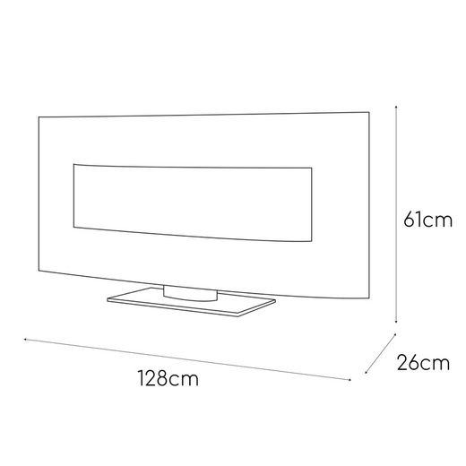 Ηλεκτρικό τζάκι 1600 W Alaska 128x26x61 cm με προσομοίωση φωτιάς για τοίχο / λευκό τραπέζι