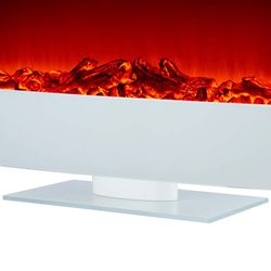 Ηλεκτρικό τζάκι 1600 W Alaska 128x26x61 cm με προσομοίωση φωτιάς για τοίχο / λευκό τραπέζι