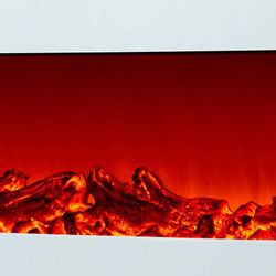 Ηλεκτρικό τζάκι 1600 W Alaska 128x26x61 cm με προσομοίωση φωτιάς για τοίχο / λευκό τραπέζι