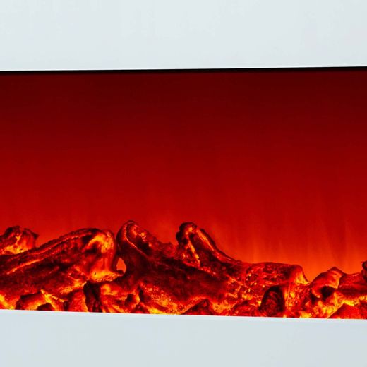 Ηλεκτρικό τζάκι 1600 W Alaska 128x26x61 cm με προσομοίωση φωτιάς για τοίχο / λευκό τραπέζι