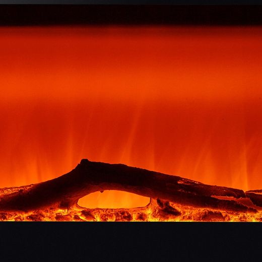 1600 W Minnesota Electric Fireplace 84x26x53 cm with Fire Simulation for Wall / Black Table