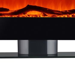 1600 W Minnesota Electric Fireplace 84x26x53 cm with Fire Simulation for Wall / Black Table