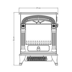 Chimenea eléctrica negra 1950 W, 37 x 23 x 51 cm | Kekai Arizona