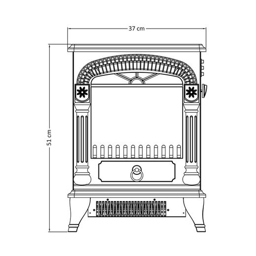 Chimenea eléctrica negra 1950 W, 37 x 23 x 51 cm | Kekai Arizona