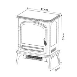 Ηλεκτρικό Τζάκι 1950 W Kekai Κολοράντο 41x28x52 cm με Προσομοίωση Black Fire