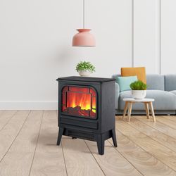 Lareira elétrica 1950 W Kekai Nebraska 35x21x44 cm com simulação de fogo negro