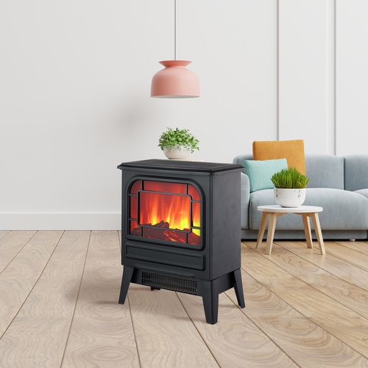 Lareira elétrica 1950 W Kekai Nebraska 35x21x44 cm com simulação de fogo negro