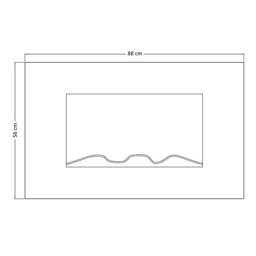 Lareira elétrica 2000 W Kekai Jersey 88x15x56 cm com simulação de incêndio de parede preta