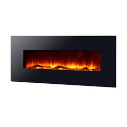 Electric Fireplace 2000 W Kekai Kentucky 128x26x61 cm with Fire Simulation for Black Floor / Wall