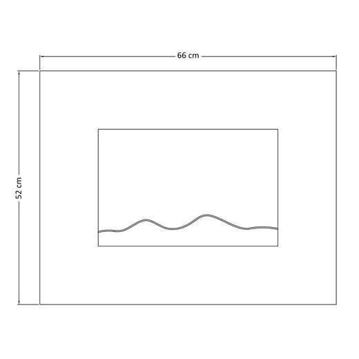 Lareira elétrica 2000 W Kekai Montana 66x15x52 cm com simulação de incêndio de parede preta