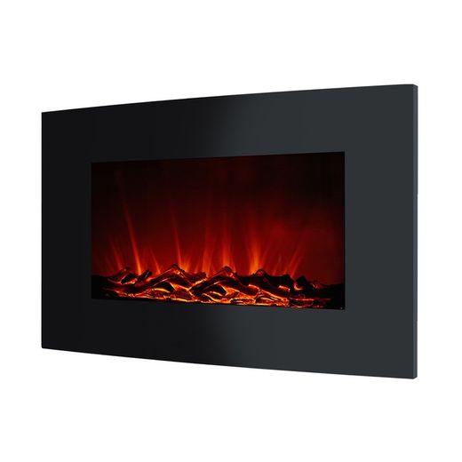 Lareira elétrica 2000 W Kekai Montana 66x15x52 cm com simulação de incêndio de parede preta