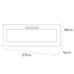 Electric Fireplace 2000 W Oregon 127x16x48 cm with Fire Simulation for Black Wall