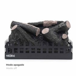 Μαύρο Ατσάλι Ηλεκτρικό Τζάκι, 18,5" x 8,5" x 11" | Γιούτα