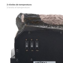 Black Steel Electric Fireplace, 18.5" x 8.5" x 16" | Utah