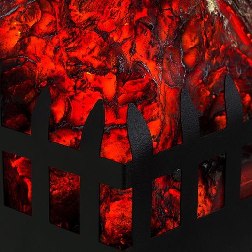 Black Steel Electric Fireplace, 18.5" x 8.5" x 16" | Utah