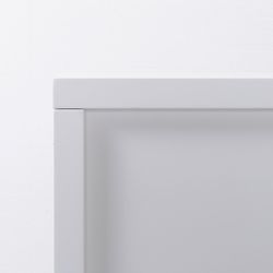 Electric fireplace and frame in steel and black/white glass, 58.4 x 12.8 x 43.5 cm | lavalette