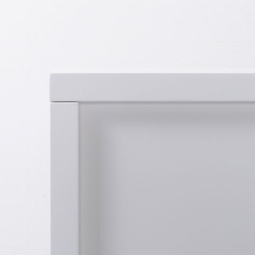 Electric fireplace and frame in steel and black/white glass, 58.4 x 12.8 x 43.5 cm | lavalette