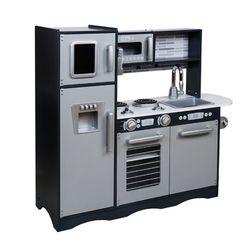 Cozinha infantil em madeira na cor prata, 90 x 30 x 83 cm | Otaku Moderno