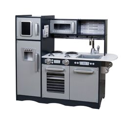 Cozinha infantil em madeira na cor prata, 90 x 30 x 83 cm | Otaku Moderno