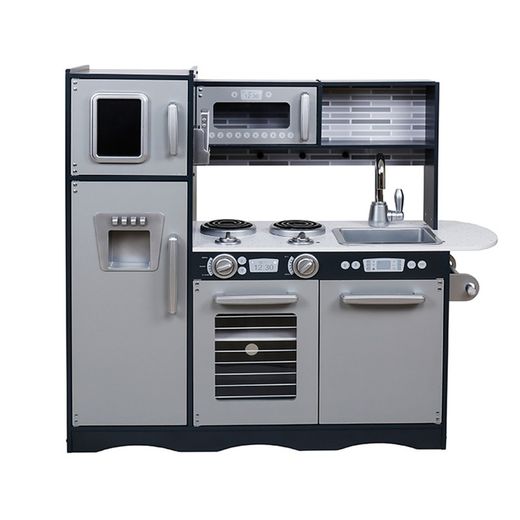 Cozinha infantil em madeira na cor prata, 90 x 30 x 83 cm | Otaku Moderno