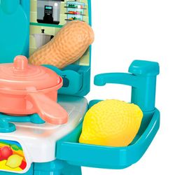 Cuisine pour enfants en polyéthylène bleu, 29x13x31 cm | cuisson