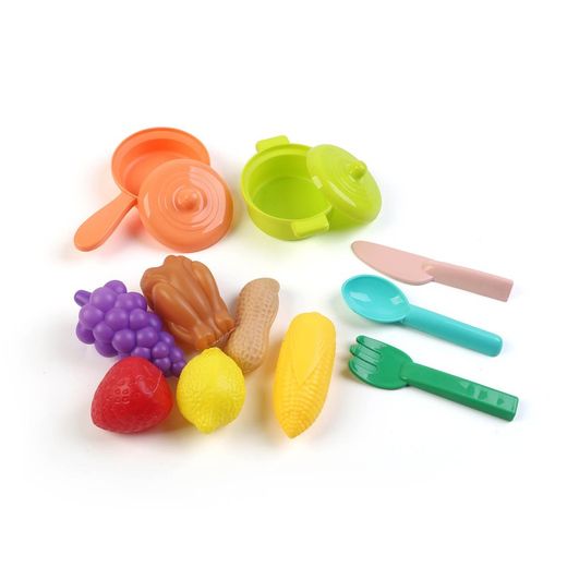 Cuisine pour enfants en polyéthylène bleu, 29x13x31 cm | cuisson