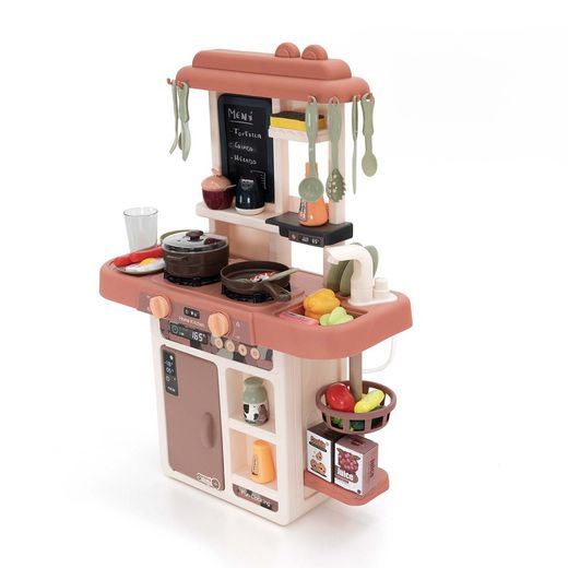 Cozinha infantil de polietileno bege, 45x22x63 cm | cozinha moderna