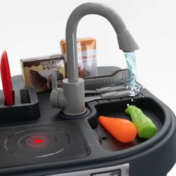 Cozinha infantil em polietileno vermelho e bege, 63x35x84 cm | chef talentoso