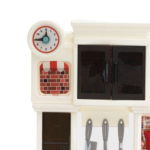 Cozinha infantil em polietileno vermelho e bege, 63x35x84 cm | chef talentoso