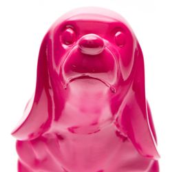 Roze Polyresin Cocker Spaniel, 37x14x25 cm