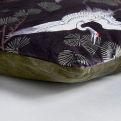 Coussin en velours Adara vert, 45 x 45 x 10 cm