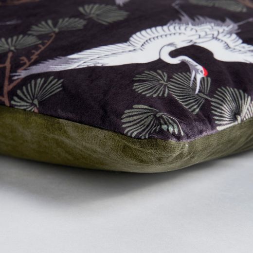 Coussin en velours Adara vert, 45 x 45 x 10 cm